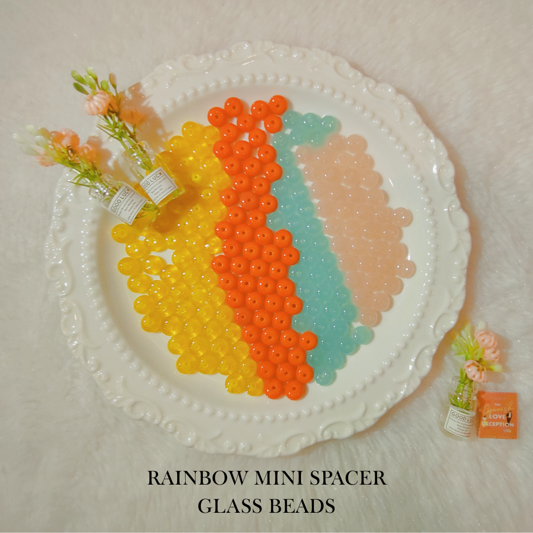 【YUMI OZ CUP 】Rainbow Mini Spacer Glass Beads-A26