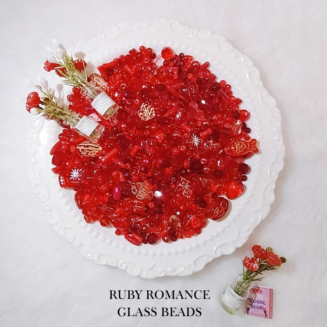 【YUMI OZ CUP 】Ruby Romance Glass Beads-A4