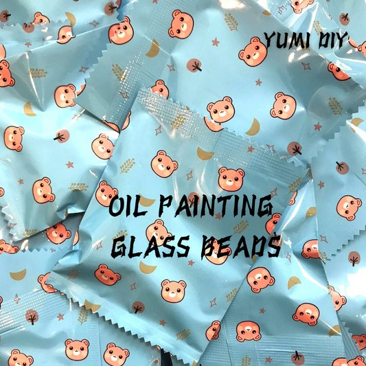 【Charm Magic 】Oil Painting Glass Beads Lucky Bags