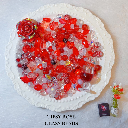 【YUMI OZ CUP 】Tipsy Rose Glass Beads-A25