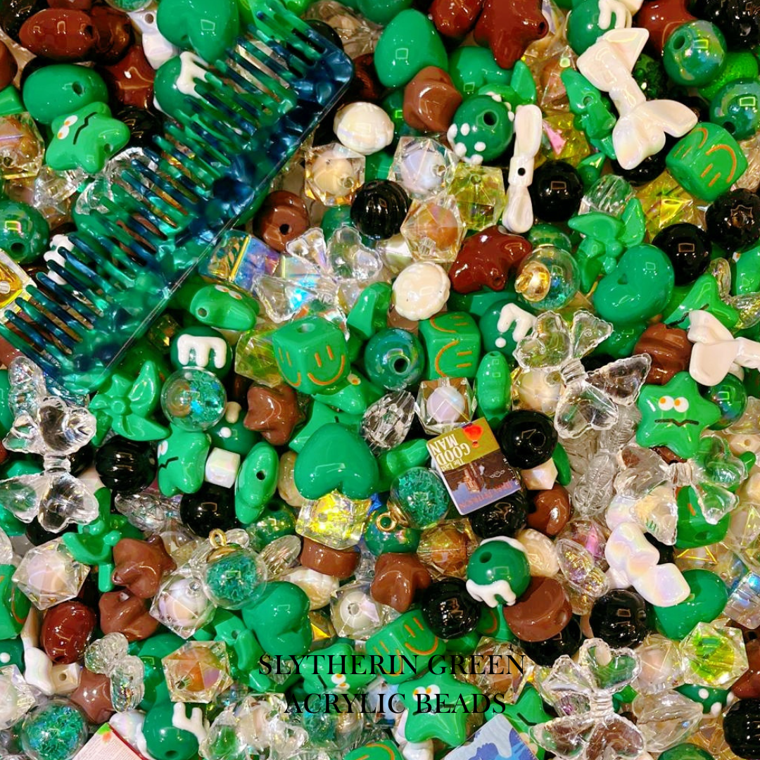 【YUMI OZ CUP 】Slytherin Green Acrylic Beads-B13