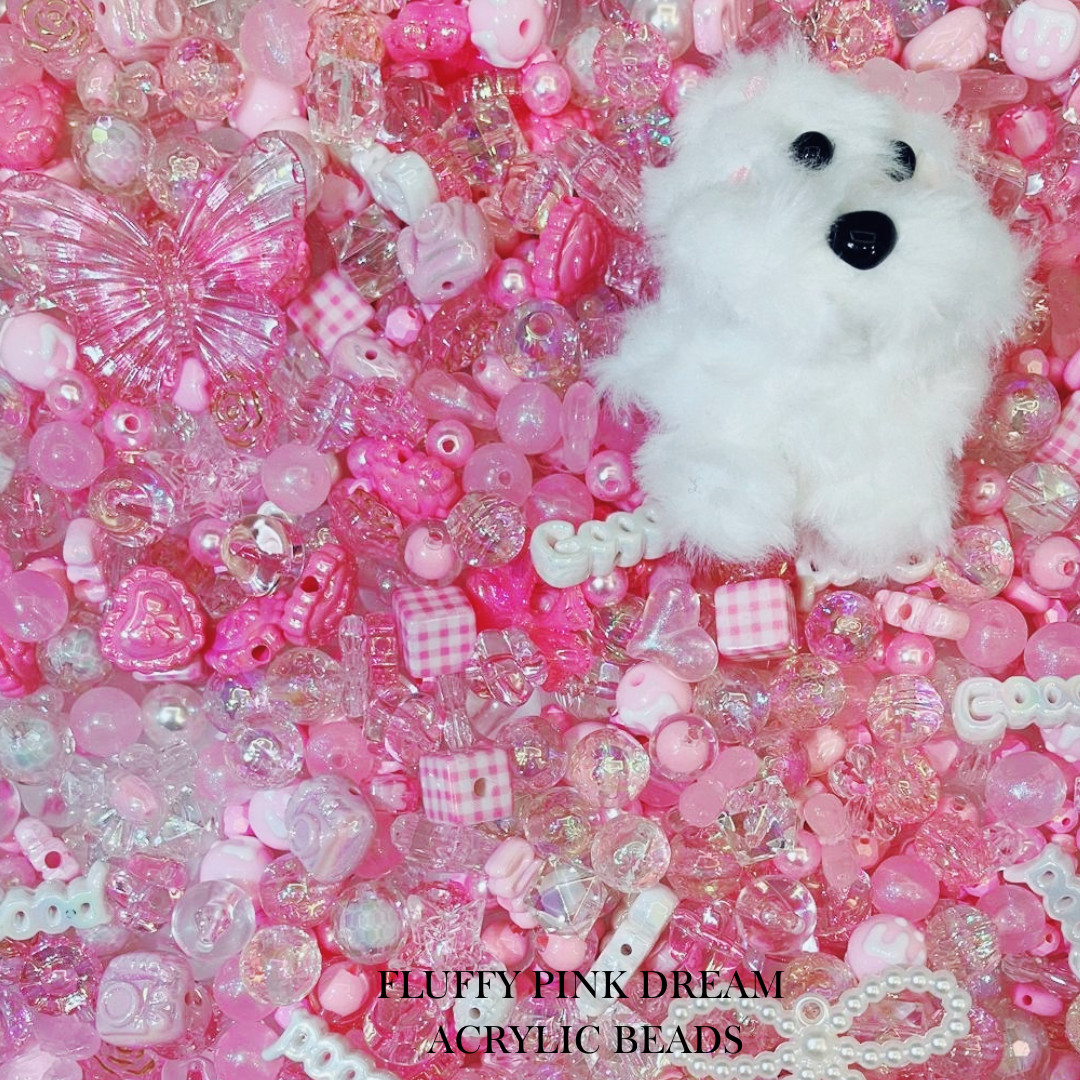 【YUMI OZ CUP 】Fluffy Pink Dream Acrylic Beads-B5