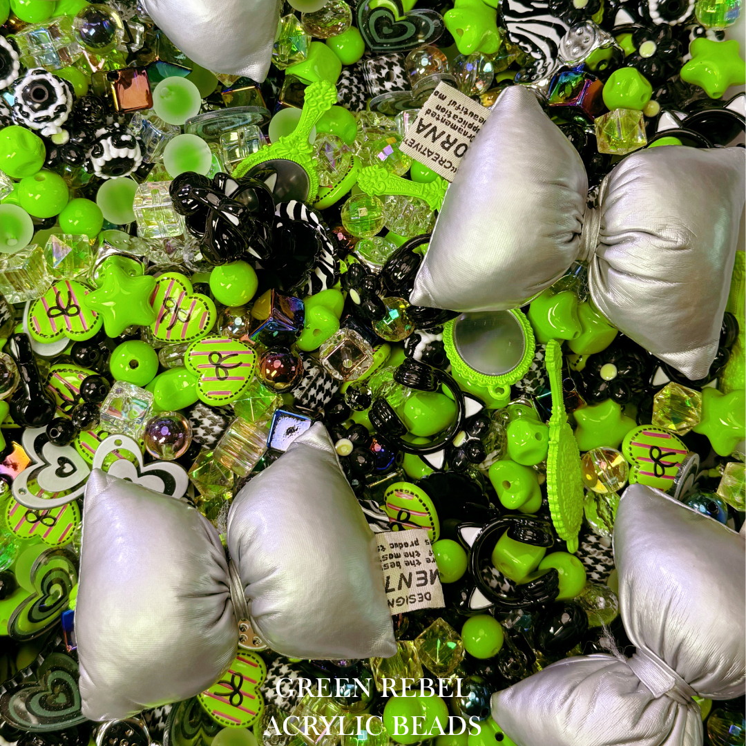 【YUMI OZ CUP 】Green Rebel Acrylic Beads-B3