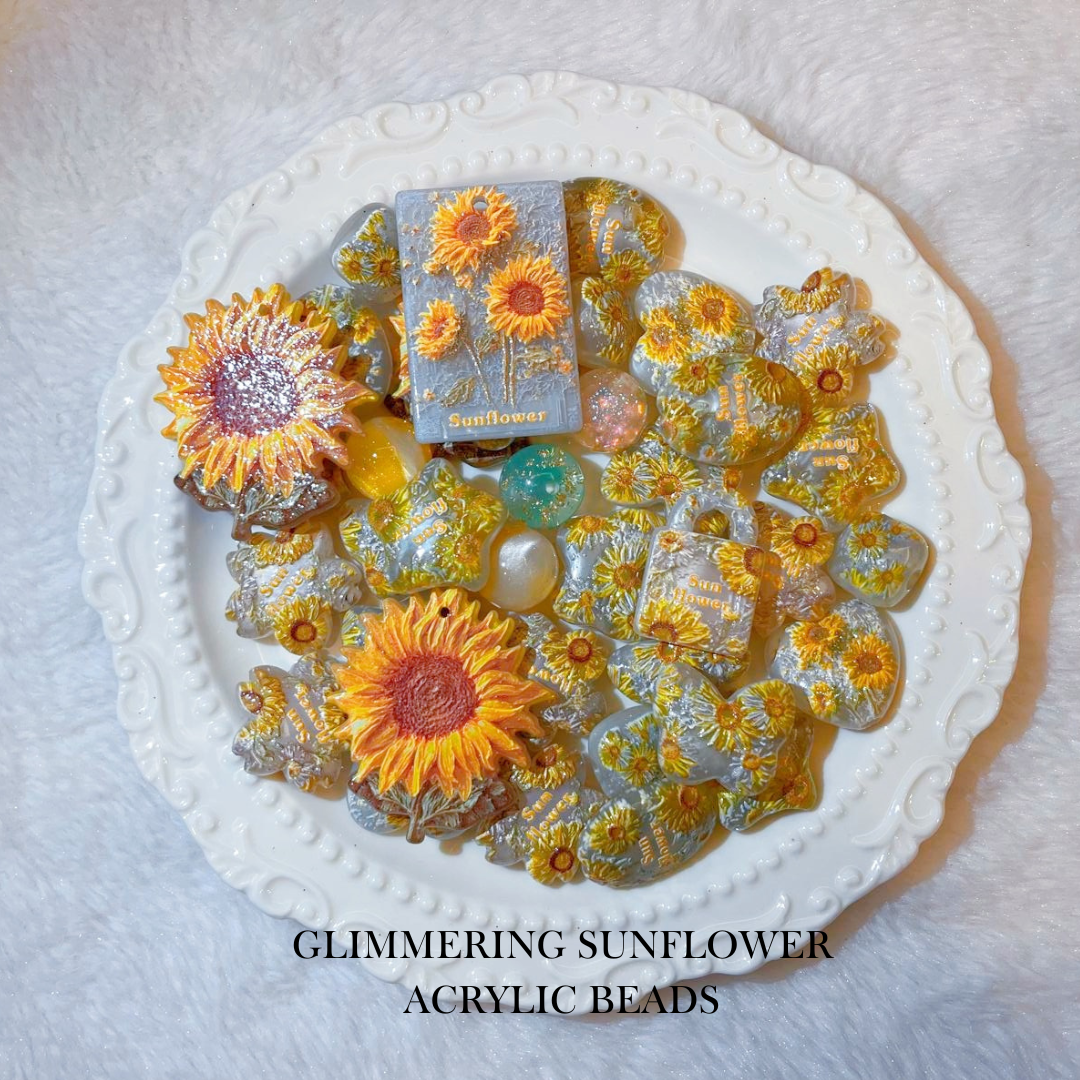 【YUMI OZ CUP 】【Pre-sale】Glimmering Sunflower Acrylic Beads-B15