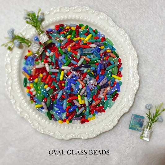 【YUMI OZ CUP 】Oval Glass Beads-A2