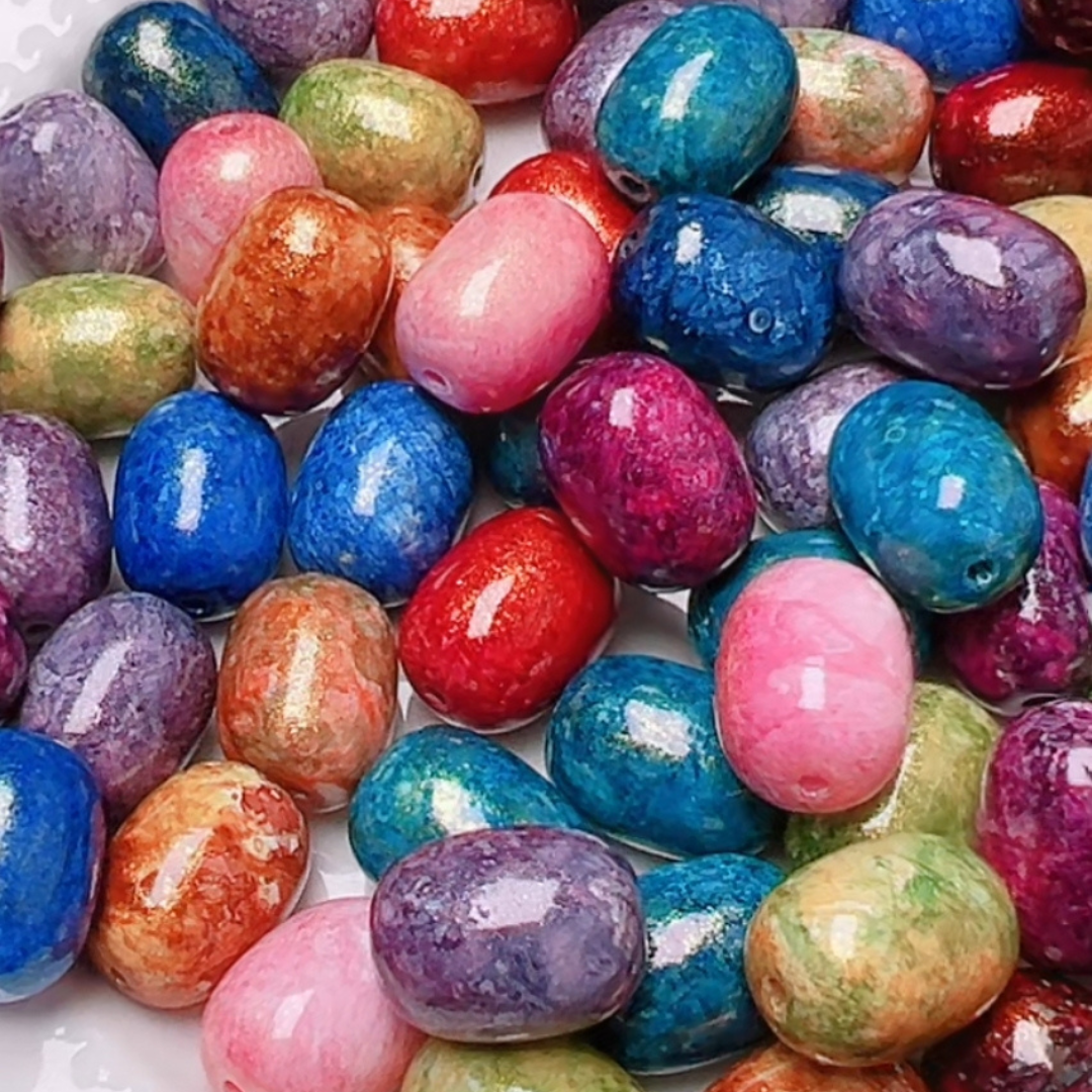 【Charm Magic 】Oil Painting Glass Beads Lucky Bags