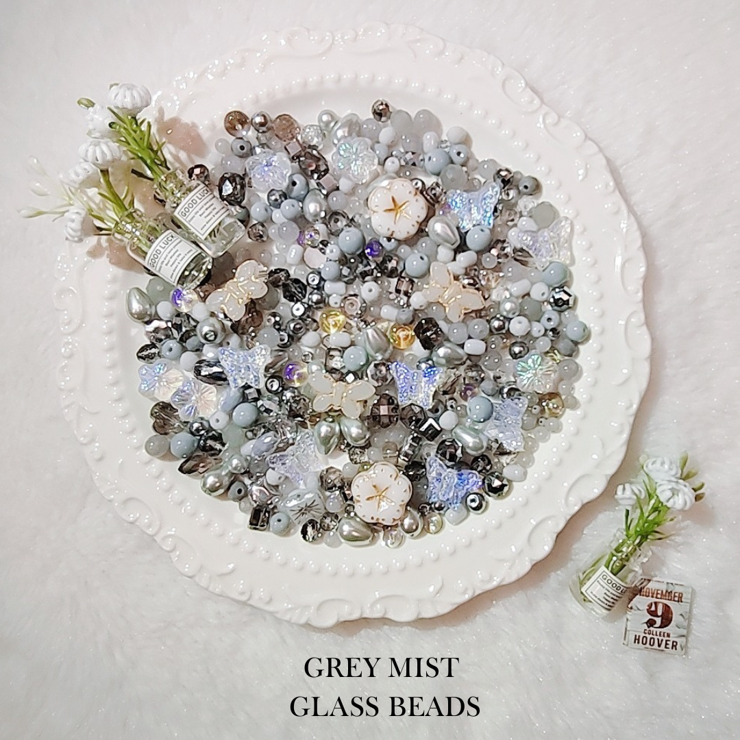 【YUMI OZ CUP 】Grey Mist Glass Beads-A2