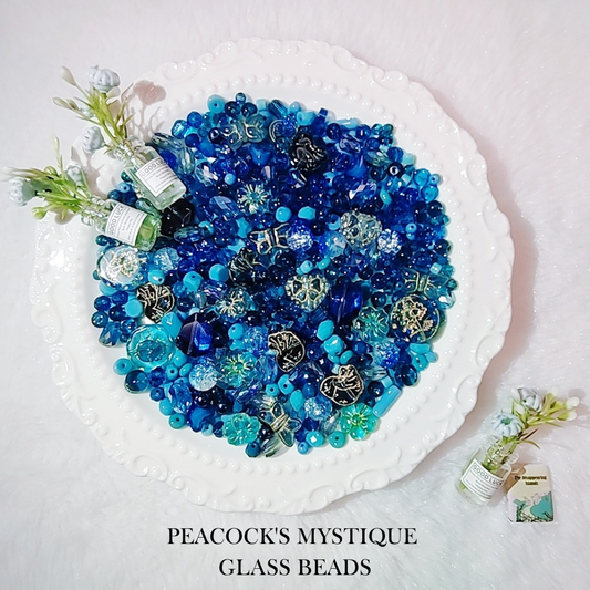 【YUMI OZ CUP 】Peacock's Mystique Glass Beads-A18