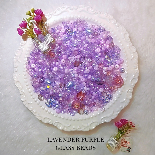 【YUMI OZ CUP 】Lavender Purple Glass Beads-A8
